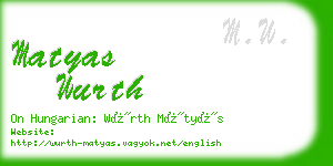 matyas wurth business card